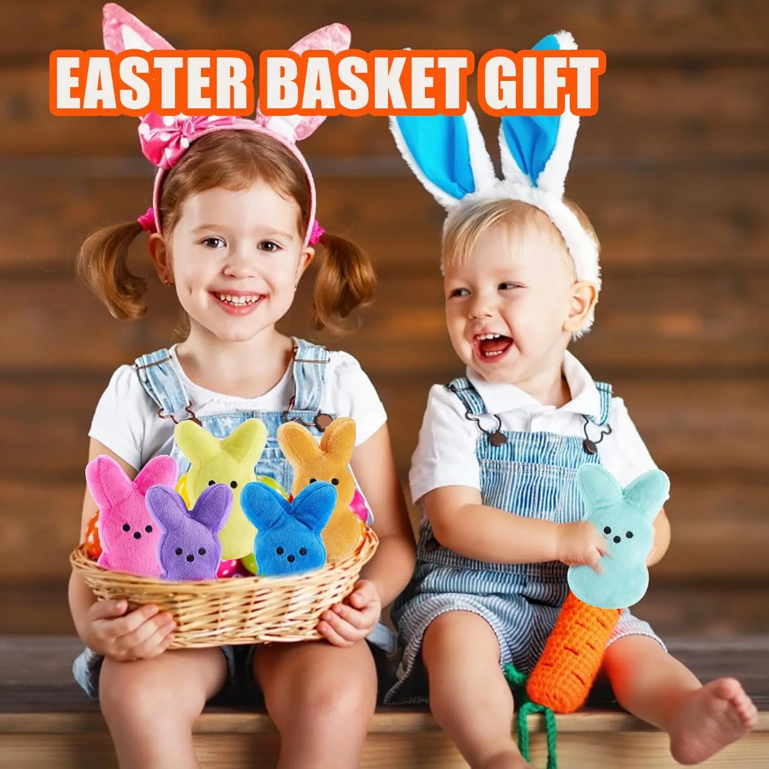 12-100Pcs Easter Stuffed Bunny Plush Toys Easter Bunny Bulk Stuffed Animals Plushie for Kids Boys Girls Toddler Easter Basket