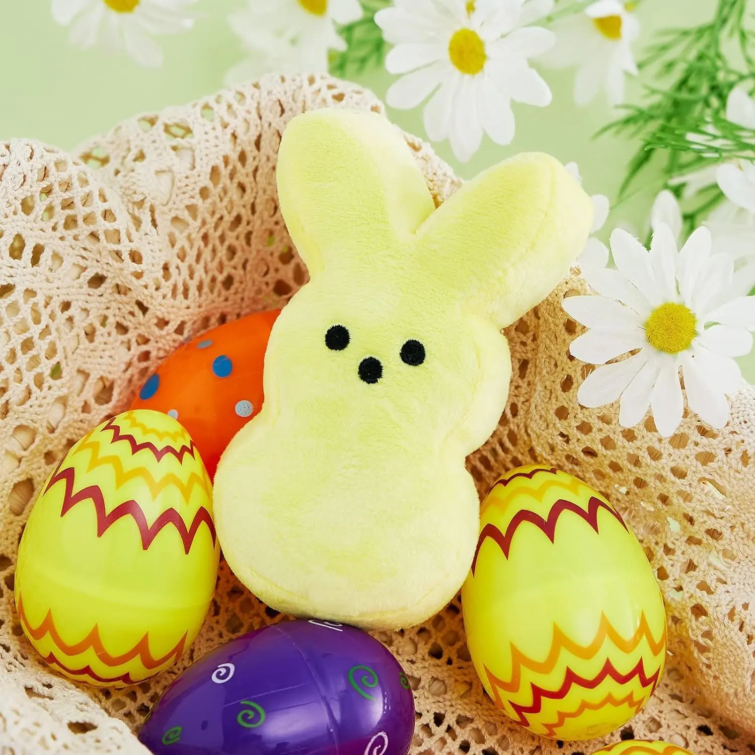 12-100Pcs Easter Stuffed Bunny Plush Toys Easter Bunny Bulk Stuffed Animals Plushie for Kids Boys Girls Toddler Easter Basket