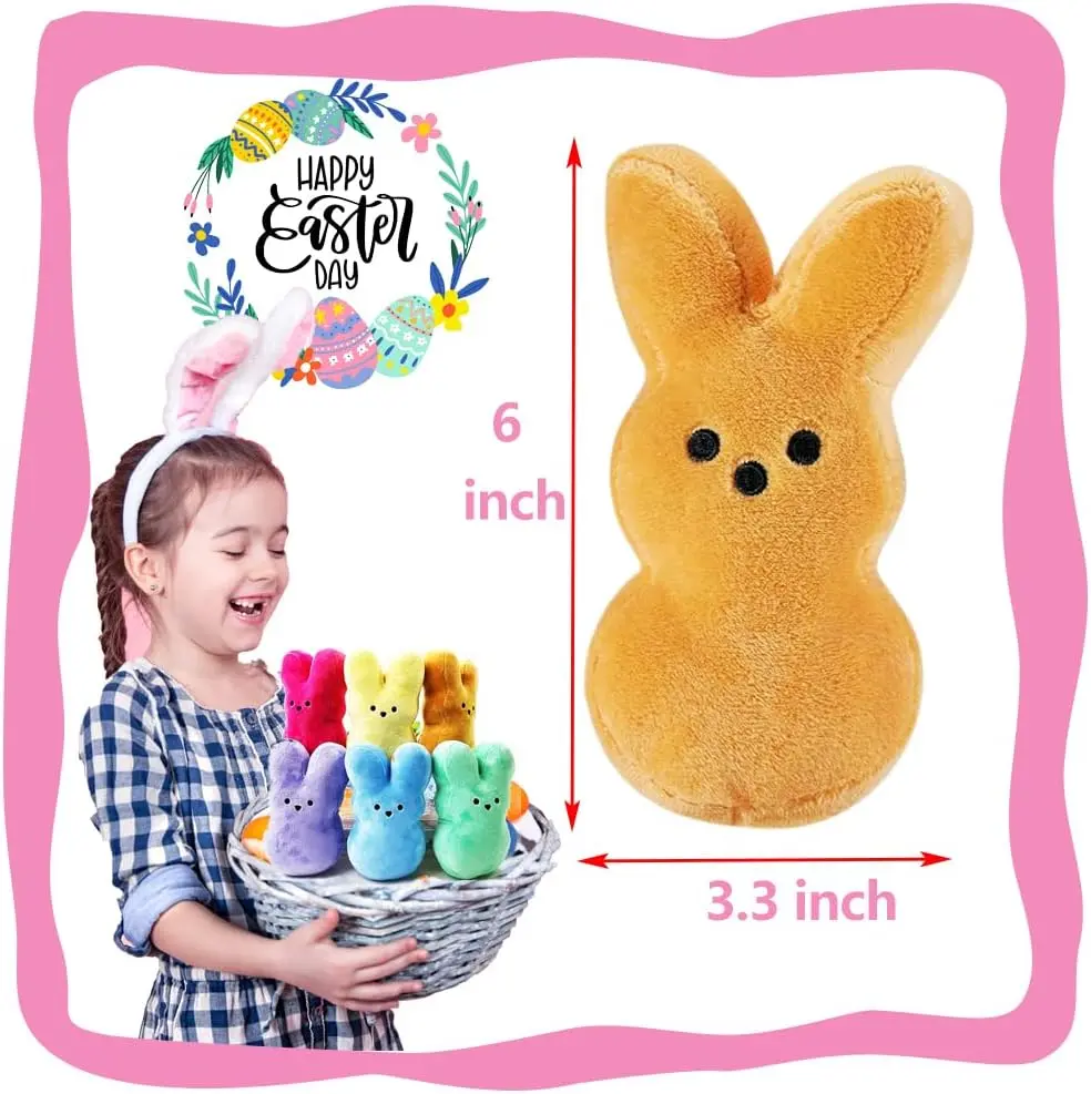12-100Pcs Easter Stuffed Bunny Plush Toys Easter Bunny Bulk Stuffed Animals Plushie for Kids Boys Girls Toddler Easter Basket