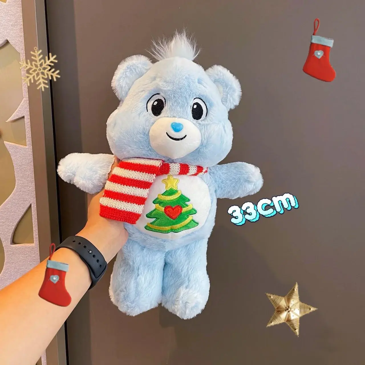 Xmas Edition Care Bears Plush Teddy Bear Stuffed Doll Kawaii Animal Room Decor Anime Rainbow Bear Toys Hobbies Gifts For Girl