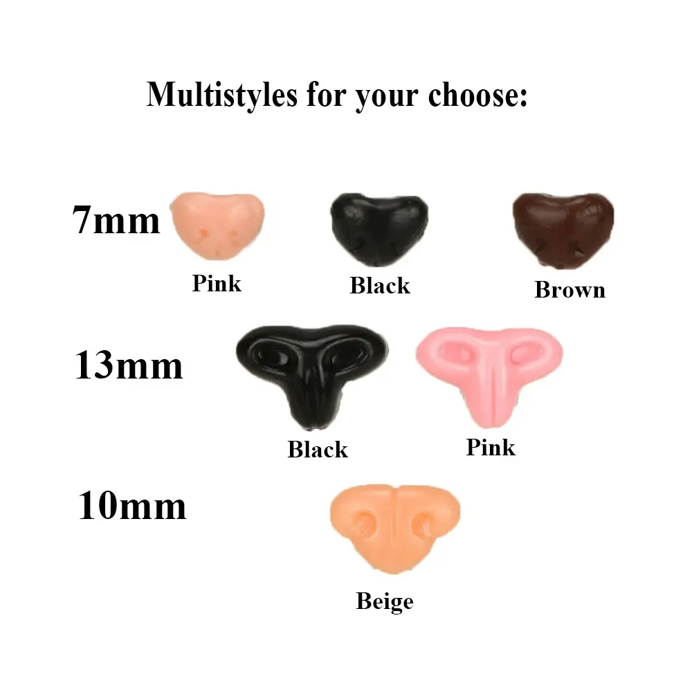 10Pcs DIY Triangle Doll Noses Plastic Craft Bear Buttons Safety Parts  Dolls Tool Accessories for Doll Toys 7mm/10mm/13mm