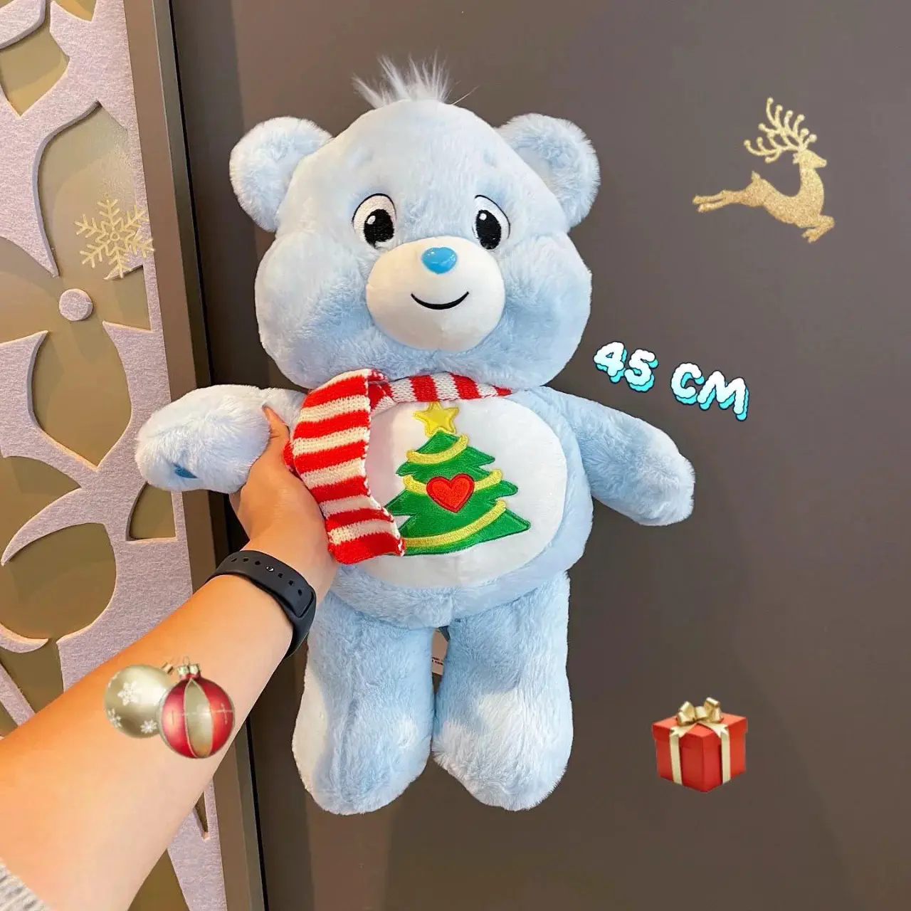 Xmas Edition Care Bears Plush Teddy Bear Stuffed Doll Kawaii Animal Room Decor Anime Rainbow Bear Toys Hobbies Gifts For Girl