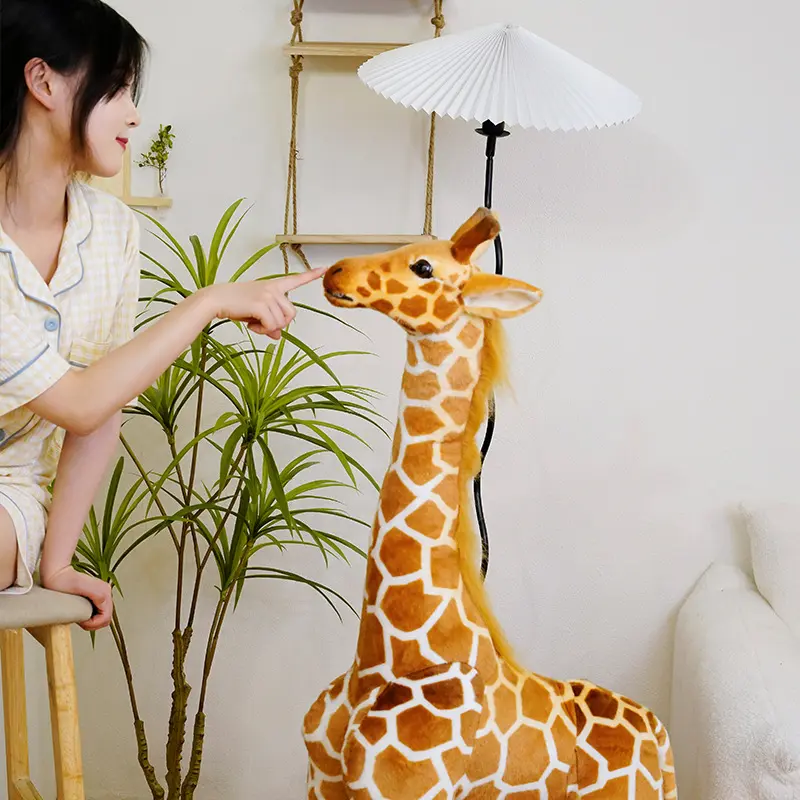 50-120CM Giant Simulation Giraffe Plush Toy Quality Stuffed Animal Doll Kawaii Birthday Gift for Baby Kids Children  Home Decor