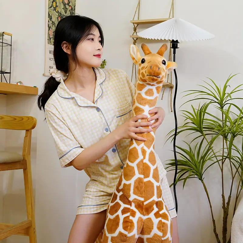 50-120CM Giant Simulation Giraffe Plush Toy Quality Stuffed Animal Doll Kawaii Birthday Gift for Baby Kids Children  Home Decor