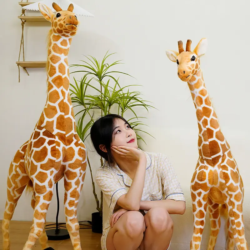 50-120CM Giant Simulation Giraffe Plush Toy Quality Stuffed Animal Doll Kawaii Birthday Gift for Baby Kids Children  Home Decor