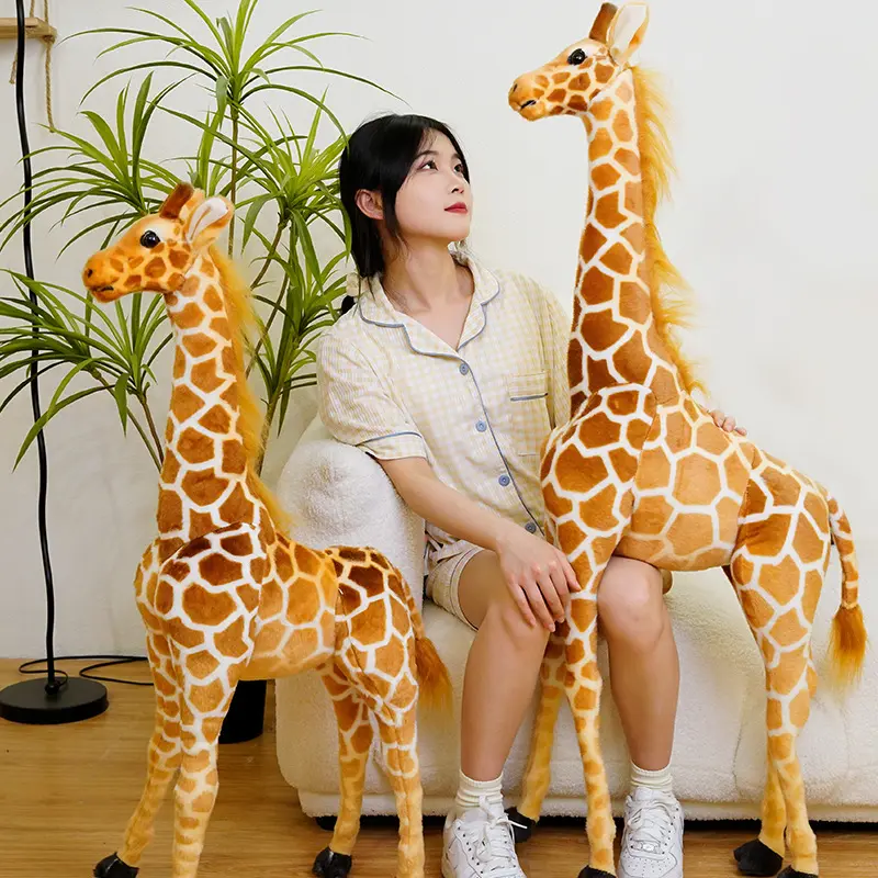 50-120CM Giant Simulation Giraffe Plush Toy Quality Stuffed Animal Doll Kawaii Birthday Gift for Baby Kids Children  Home Decor