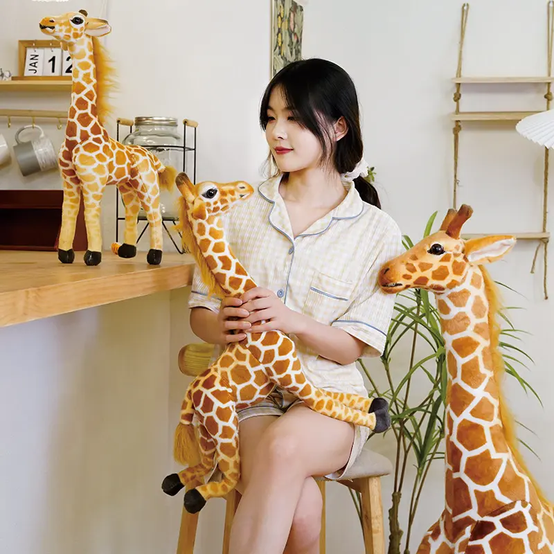 50-120CM Giant Simulation Giraffe Plush Toy Quality Stuffed Animal Doll Kawaii Birthday Gift for Baby Kids Children  Home Decor