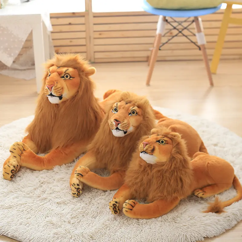 1pc 30-90cm Lifelike Lion Plush Toys for Children Kids Cute Animal Doll Cartoon Stuffed Toy Birthday Gift Home Decor