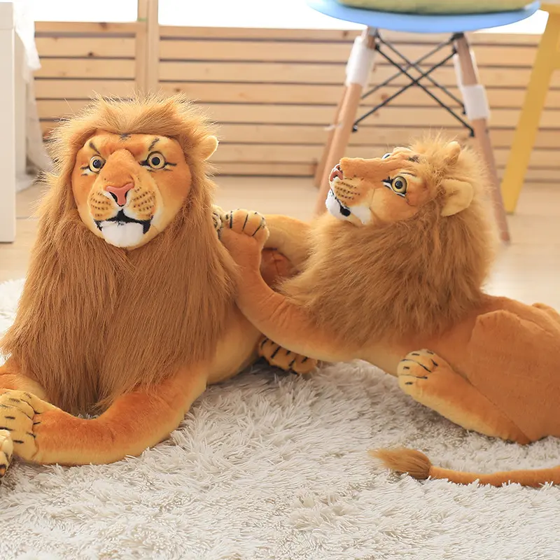 1pc 30-90cm Lifelike Lion Plush Toys for Children Kids Cute Animal Doll Cartoon Stuffed Toy Birthday Gift Home Decor