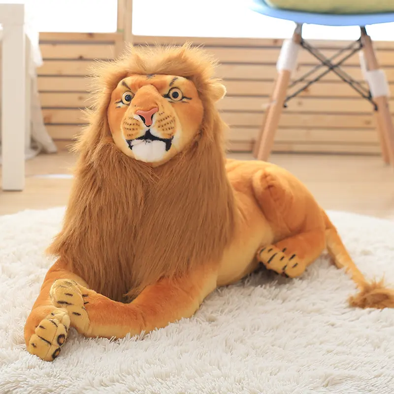 1pc 30-90cm Lifelike Lion Plush Toys for Children Kids Cute Animal Doll Cartoon Stuffed Toy Birthday Gift Home Decor