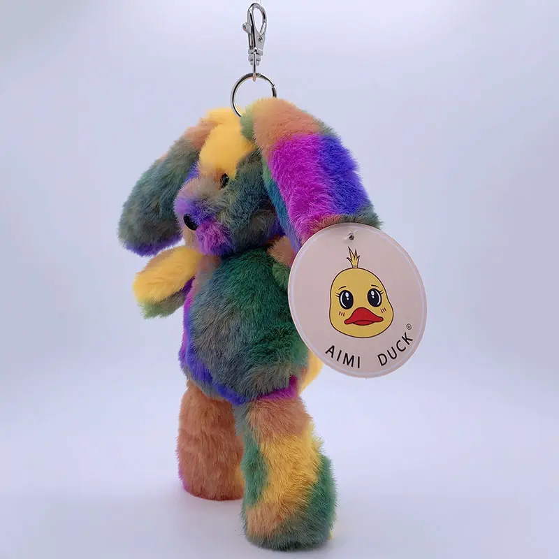 20cm Wholesale Rabbit Keychain Plush Toys Rabbit Dolls Cherry Blossoms Pink Floral Animal Bear Pendants Plush Doll Bag Hanging