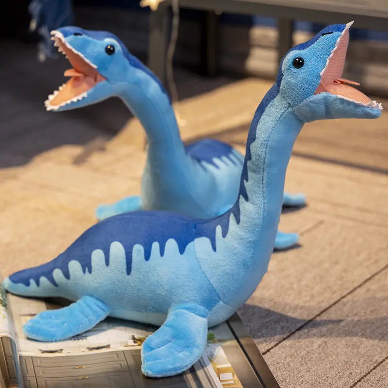 Nessie Plush Toys Soft Animal Blue Plesiosaur Plushie Doll 40CM Stuffed Soft Dinosaur Boy Room Ornament Birthday Gift for Kids
