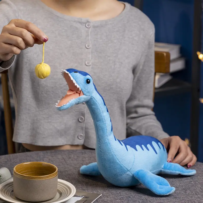 Nessie Plush Toys Soft Animal Blue Plesiosaur Plushie Doll 40CM Stuffed Soft Dinosaur Boy Room Ornament Birthday Gift for Kids
