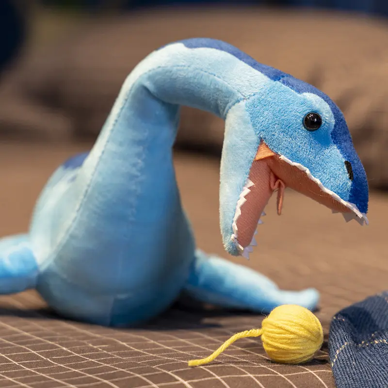 Nessie Plush Toys Soft Animal Blue Plesiosaur Plushie Doll 40CM Stuffed Soft Dinosaur Boy Room Ornament Birthday Gift for Kids