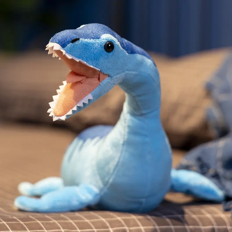 Nessie Plush Toys Soft Animal Blue Plesiosaur Plushie Doll 40CM Stuffed Soft Dinosaur Boy Room Ornament Birthday Gift for Kids