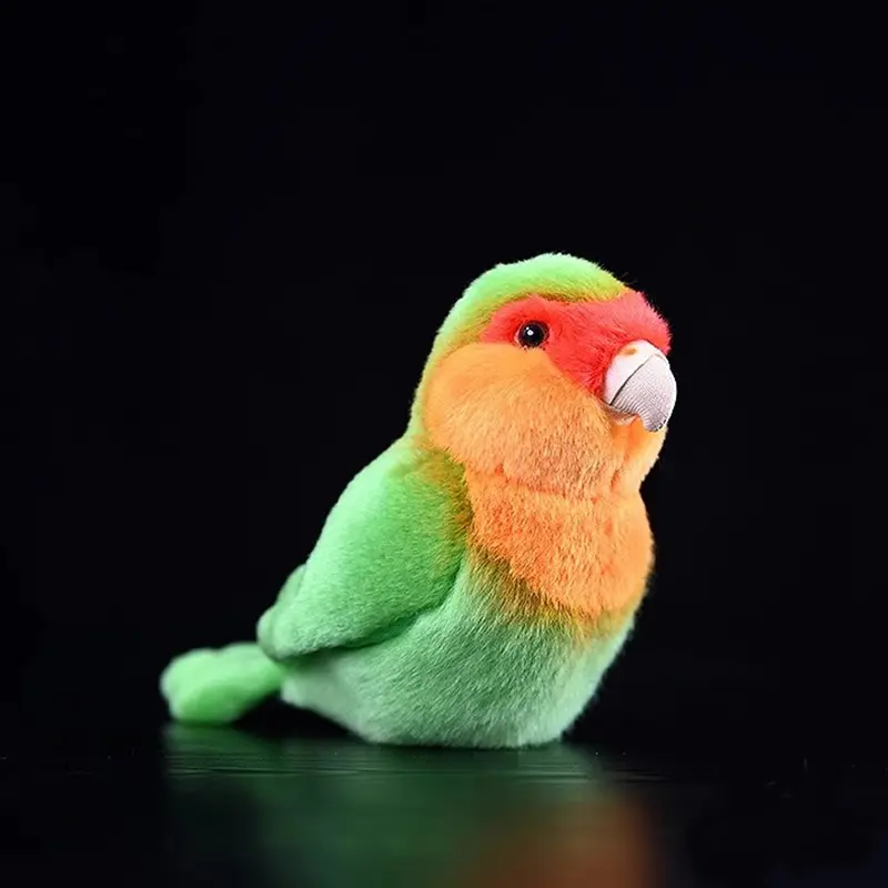 14CM High Realistic Peach-faced Lovebird Plush Toys Soft Purple Blue Parrot Birds Stuffed Animals Doll Gifts For Children