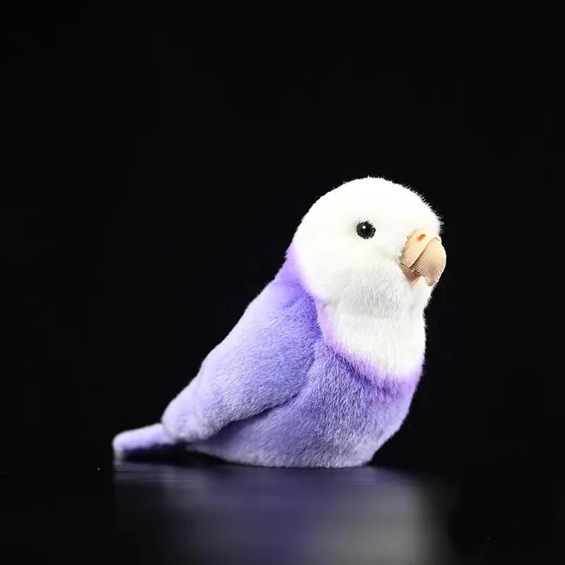 14CM High Realistic Peach-faced Lovebird Plush Toys Soft Purple Blue Parrot Birds Stuffed Animals Doll Gifts For Children