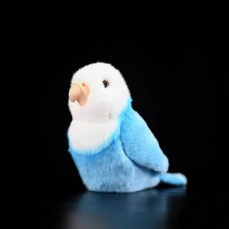 14CM High Realistic Peach-faced Lovebird Plush Toys Soft Purple Blue Parrot Birds Stuffed Animals Doll Gifts For Children
