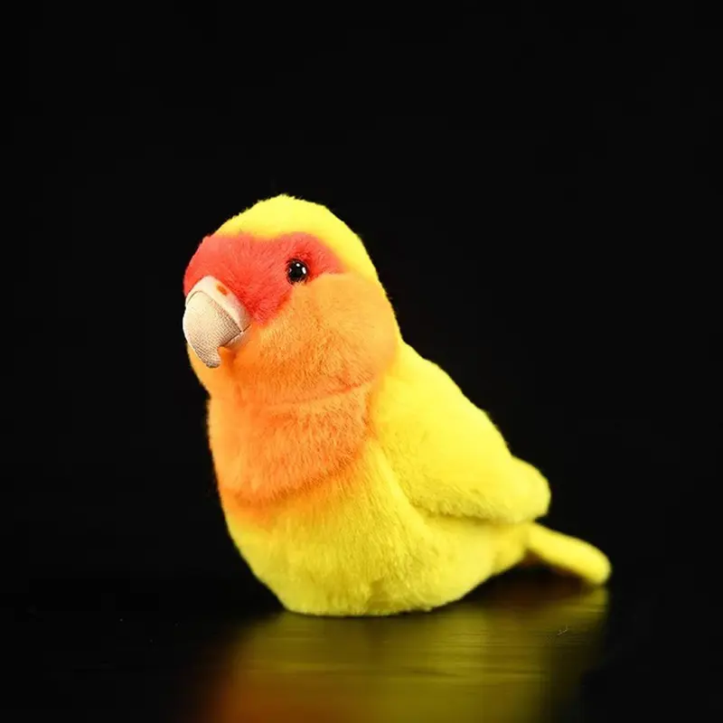 14CM High Realistic Peach-faced Lovebird Plush Toys Soft Purple Blue Parrot Birds Stuffed Animals Doll Gifts For Children