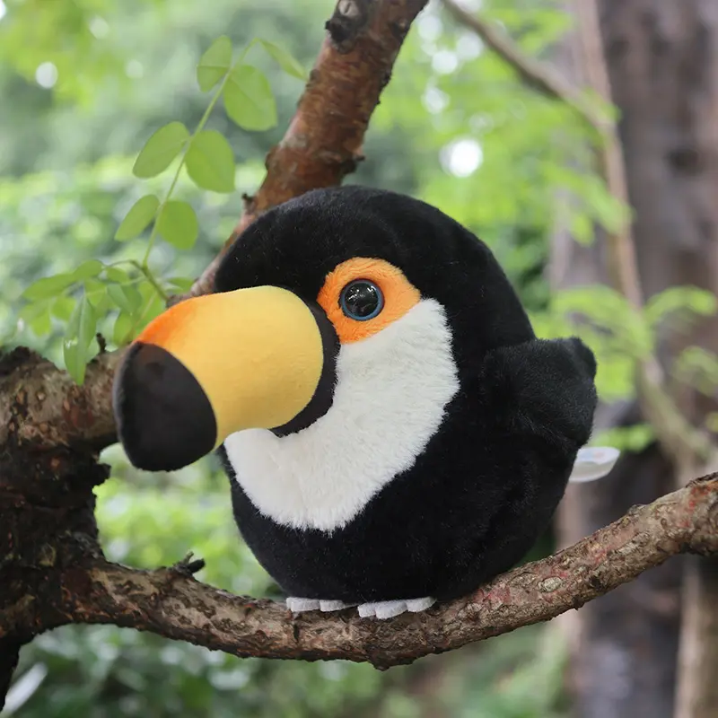 10cm High Small Round Toucan Plush Toys Soft Real Life Toucans Bird Stuffed Animal Toy Christmas Gifts For Kids