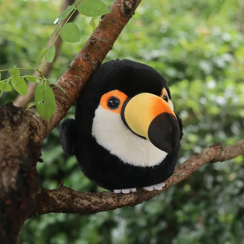 10cm High Small Round Toucan Plush Toys Soft Real Life Toucans Bird Stuffed Animal Toy Christmas Gifts For Kids
