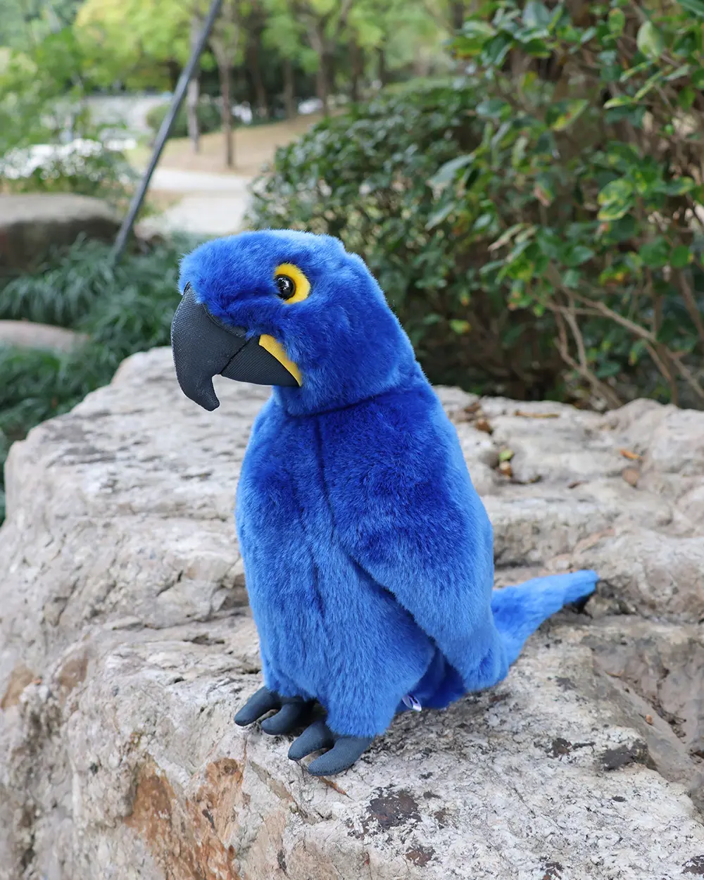 32cm High Soft Hyacinth Macaw Birds Plush Toy Realistic Blue Macaw Parrot Stuffed Animals Toys Gifts