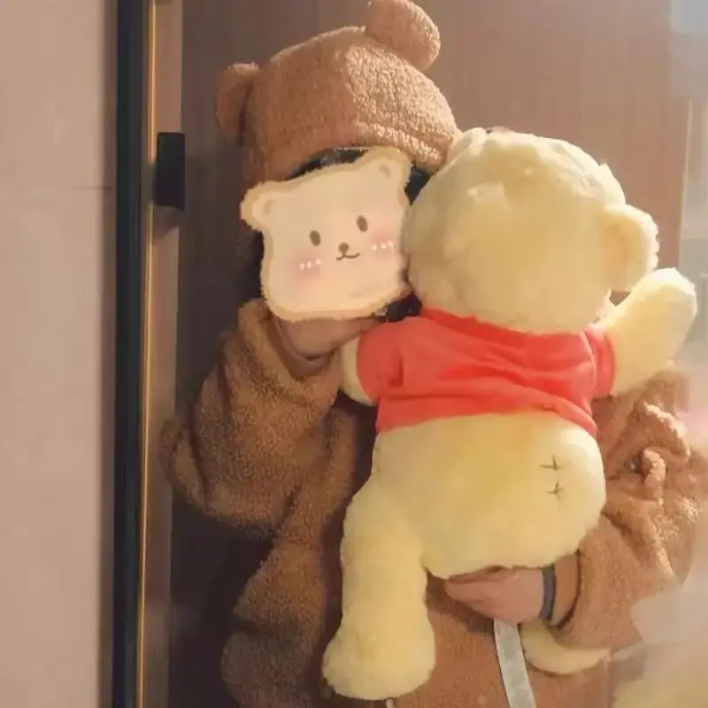 Disney Winnie The Pooh Kawaii Pooh Bear Stuffed Plush Toy Doll Cartoon Sofa Cushion Pillow Peluches Children Girl Birthday Gift