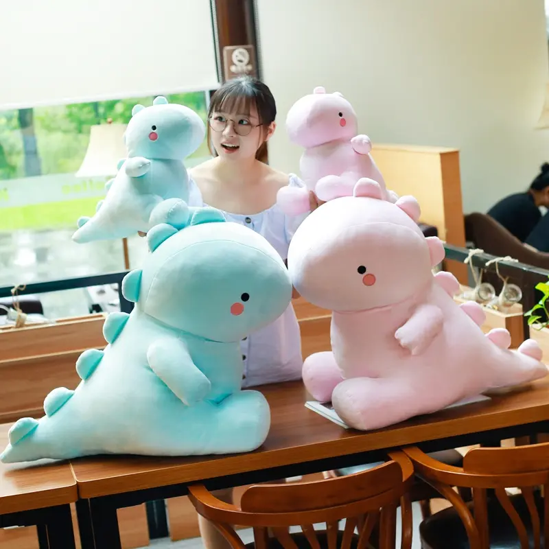 25~60cm Ultra Soft Dinosaur Plush Toy Down Cotton Kawaii Dino Plushie Peluche Pink Blue Green Party Animal Prop Decor Gift