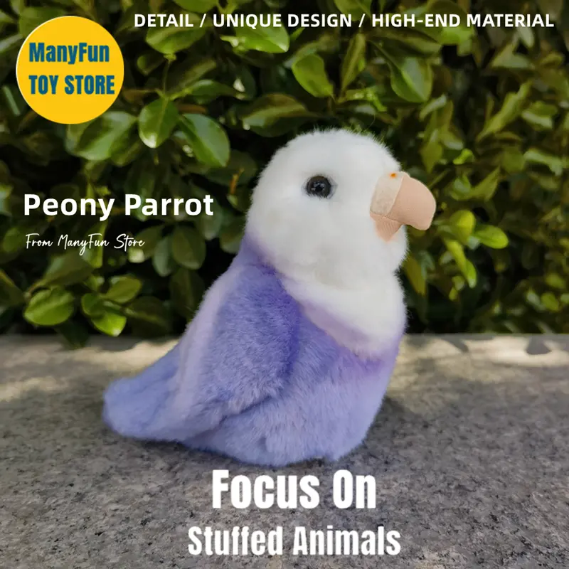 Realistic Peony Parrot High Fidelity Lovebird Plushie Budgie Peluche Lifelike Bird Stuffed Animals Simulation Toy For Kids