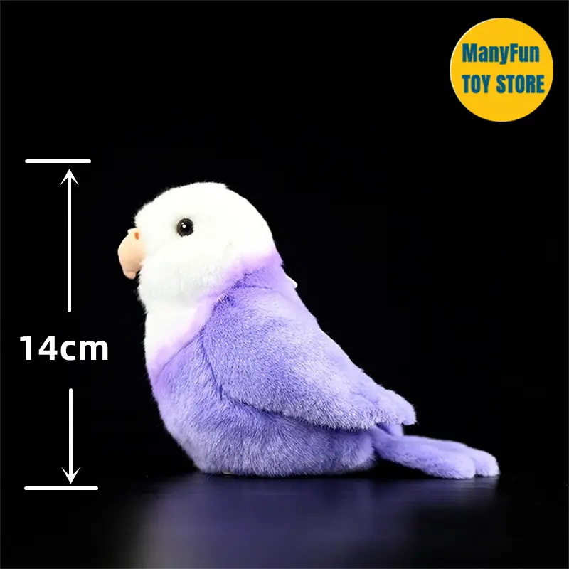 Realistic Peony Parrot High Fidelity Lovebird Plushie Budgie Peluche Lifelike Bird Stuffed Animals Simulation Toy For Kids