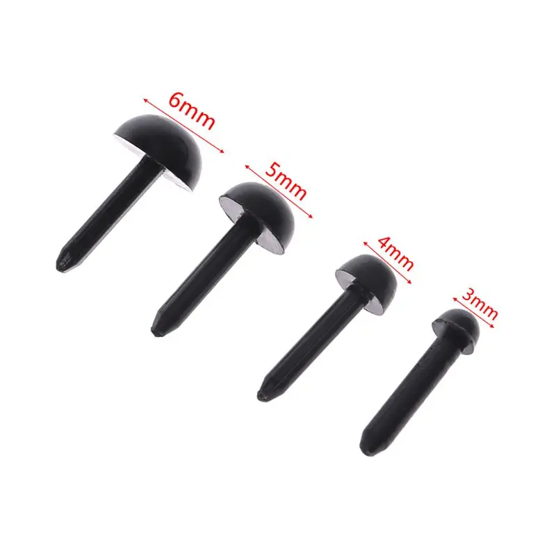 100Pcs 3mm/4mm/5mm/6mm DIY Doll Puppet Plastic Black Pin Safety Eyes For Handmade Teddy Bear Doll Craft Children Kids Toy