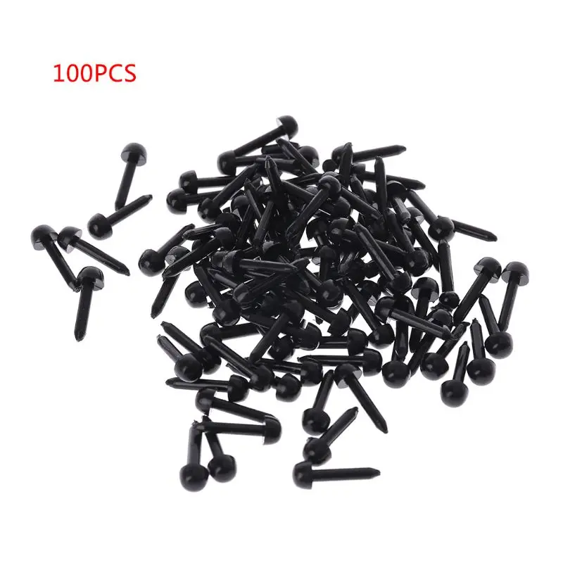 100Pcs 3mm/4mm/5mm/6mm DIY Doll Puppet Plastic Black Pin Safety Eyes For Handmade Teddy Bear Doll Craft Children Kids Toy
