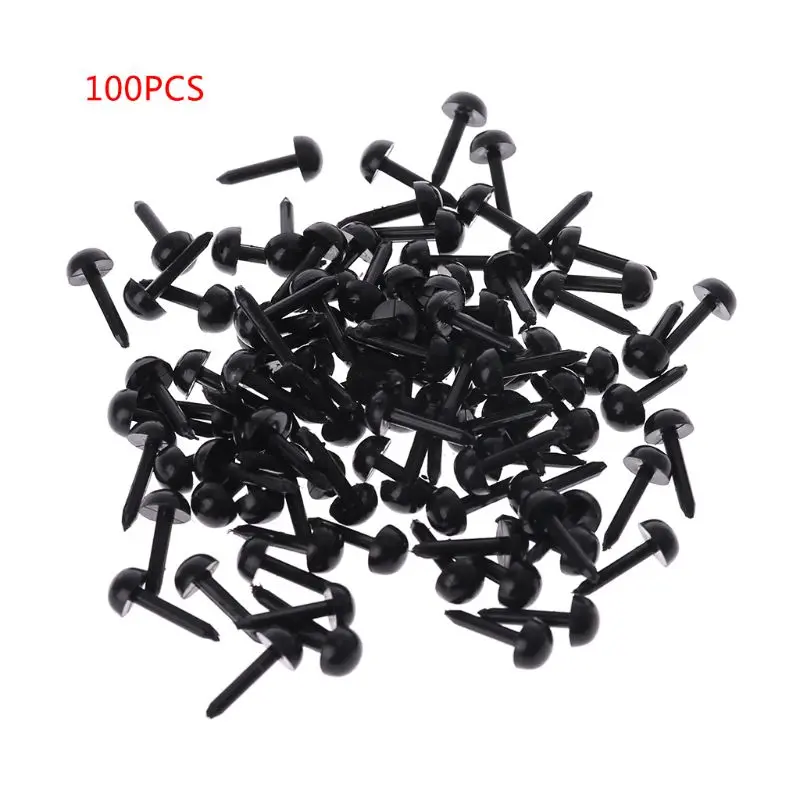 100Pcs 3mm/4mm/5mm/6mm DIY Doll Puppet Plastic Black Pin Safety Eyes For Handmade Teddy Bear Doll Craft Children Kids Toy