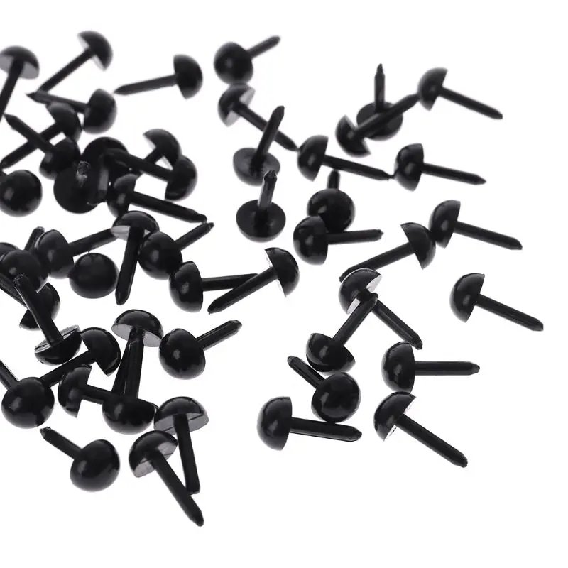 100Pcs 3mm/4mm/5mm/6mm DIY Doll Puppet Plastic Black Pin Safety Eyes For Handmade Teddy Bear Doll Craft Children Kids Toy