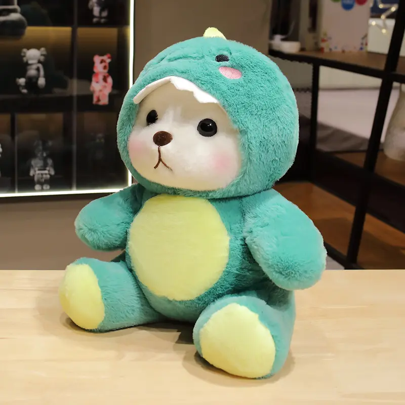 30-60cm Kawaii Little Bear in Dinosaurs Clothes Plush Toy Stuffed Animal Soft Doll Cartoon Birthday Gift for Kid Baby Room Decor