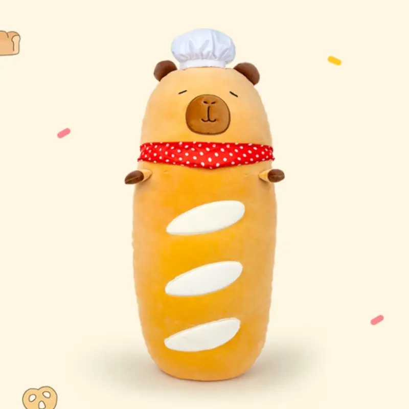 62cm Kawaii Capybara Plush Toy Stuffed  Chef's Cap Capibara Long Sleep Soft Pillow Sofa Cushion Nap Sleeping Toys for Kids