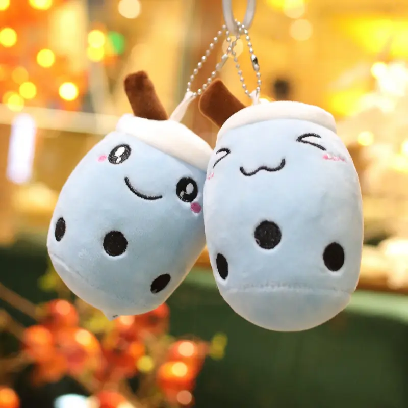 Kawaii Bubble Tea Keychain Soft Plush Toy Keychain Stuffed Boba Doll Cute Backpack Decoration Best Birthday Gifts for Girls