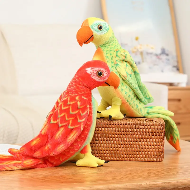 50/70cm Cute Lifelike Parrot Plush Stuffed Animal Toy Soft Kawaii Simulation Bird Dolls for Children Girls Baby Birthday Gift