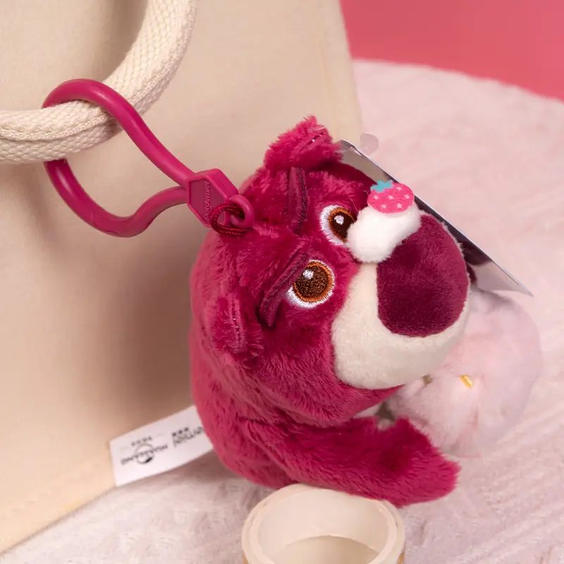 Disney Toy Story Lotso Plush Toy Keychain Cartoon & Cute Backpack Pendant Stuffed Doll keyring Children's Gift