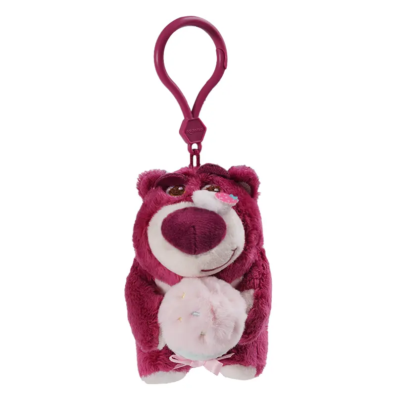 Disney Toy Story Lotso Plush Toy Keychain Cartoon & Cute Backpack Pendant Stuffed Doll keyring Children's Gift