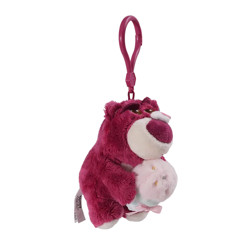 Disney Toy Story Lotso Plush Toy Keychain Cartoon & Cute Backpack Pendant Stuffed Doll keyring Children's Gift
