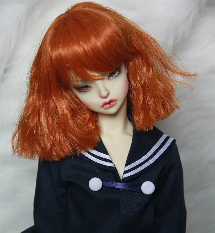 D04-P116 children handmade toy 1/6 1/3 1/4 doll BJD/SD doll's orange pink rolled high temperature silk wig 1pcs