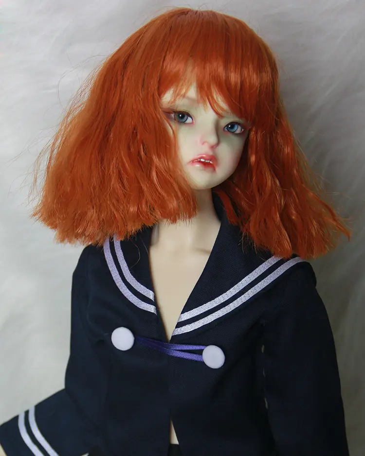 D04-P116 children handmade toy 1/6 1/3 1/4 doll BJD/SD doll's orange pink rolled high temperature silk wig 1pcs