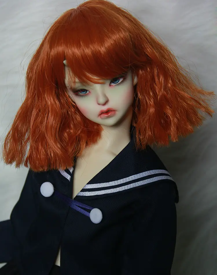 D04-P116 children handmade toy 1/6 1/3 1/4 doll BJD/SD doll's orange pink rolled high temperature silk wig 1pcs