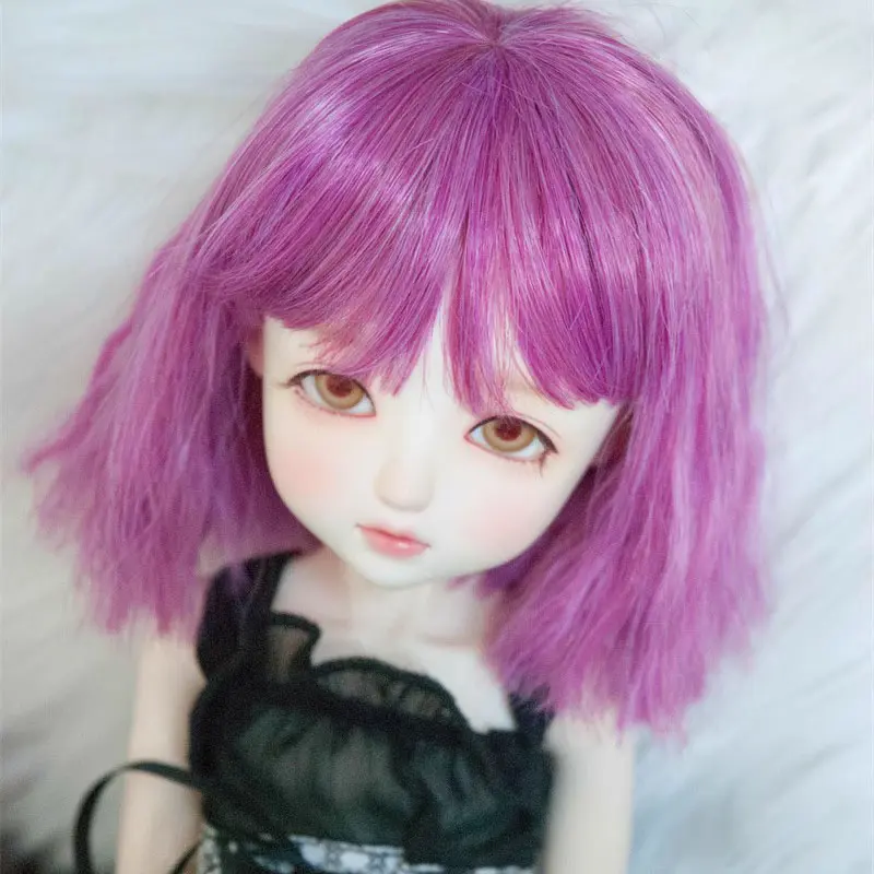 D04-P116 children handmade toy 1/6 1/3 1/4 doll BJD/SD doll's orange pink rolled high temperature silk wig 1pcs
