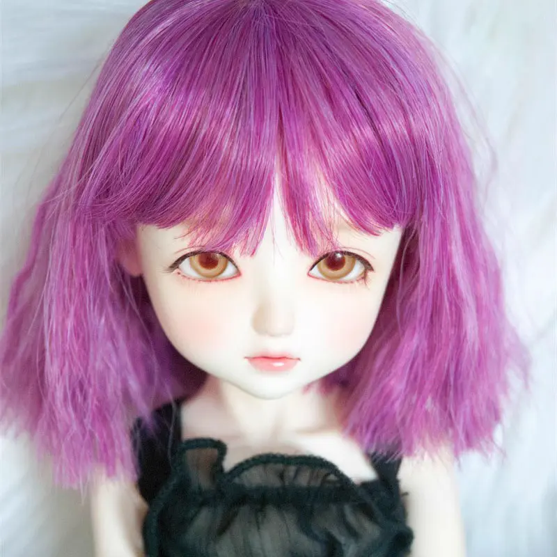 D04-P116 children handmade toy 1/6 1/3 1/4 doll BJD/SD doll's orange pink rolled high temperature silk wig 1pcs