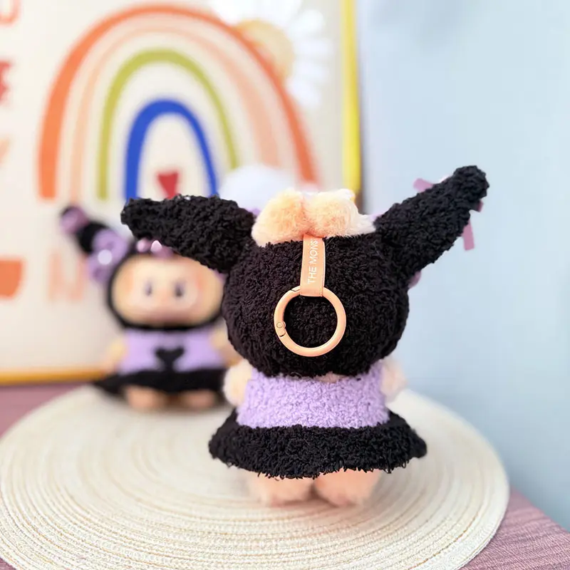 17cm Labubu Doll Clothes Pendant Sitting Baby Clothes Purple Kuromi Sets Cute Doll'S Accessories Trend Gift Clothing