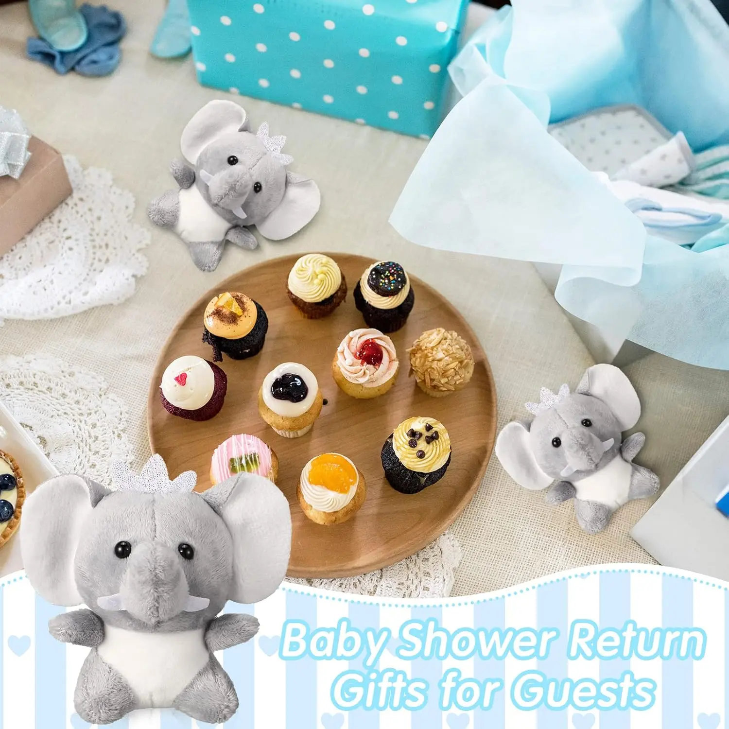 8-48PCS Mini Elephant Stuffed Animals 4Inch Cute Elephant Plush Toys Baby Stuffed Elephant Toy for Baby Shower Birthday Gifts