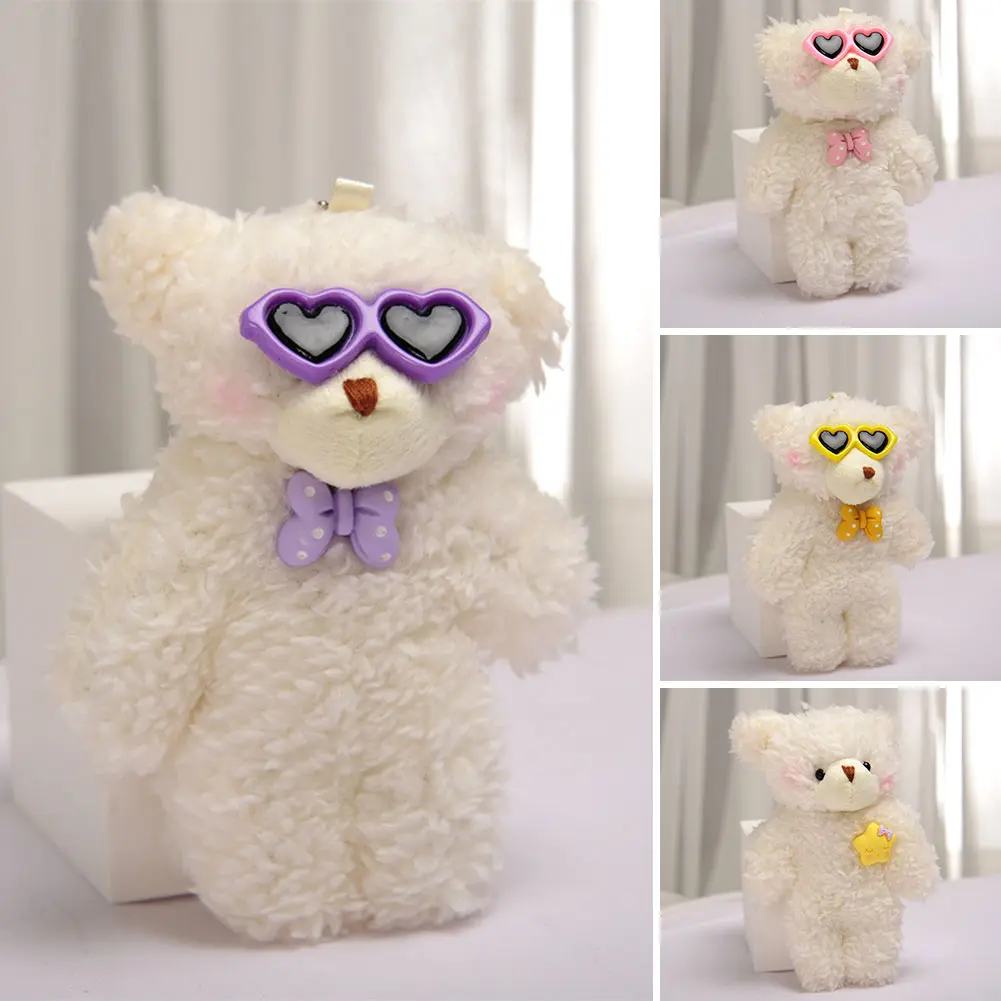 10cm/12cm Cute Bear Plush Keyring Pendant Soft Stuffed Plush Keychain Toy Backpack Pendant Birthday Gifts for Children
