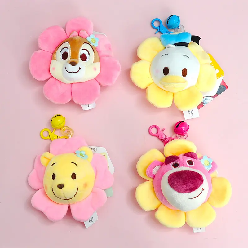Cute strawberry Bear Winnie the Pooh Plush Toys Small Pendant Key Chains Stuffed Animals School Bag Hanging Gifts Kids Toys